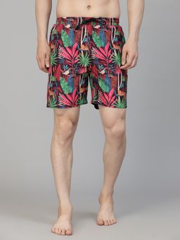 Style Quotient - Men Multi Color Tropical Printed Polyester Swim Short