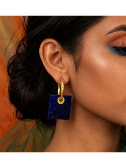 Arvino - Lapis Lazuli Square Hoop Earrings