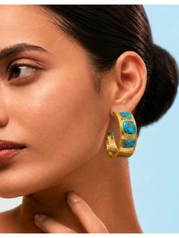 Arvino - Turquoise Statement Hoop Earrings