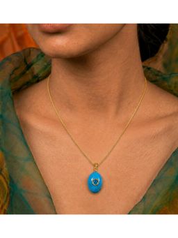 Arvino - Turquoise, Blue Topaz and Sapphire Pendant Necklace