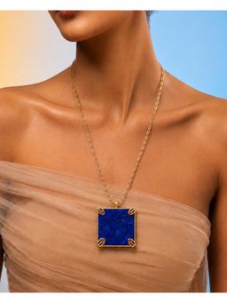 Arvino - Lapis Lazuli Square Pendant Necklace