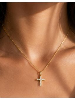 Anoree - Divine Spark Gold-Plated Cross Pendant with Chain