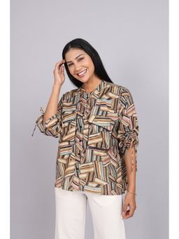 ZNKL - Multi-Color Geometric Cotton Shirt
