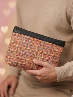The House Of Ganges - Rust Slindon Small Handloom Toiletry Pouch