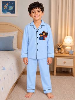 Shopbloom - Blue Roblox Heroes Print Long Sleeve Night Suit