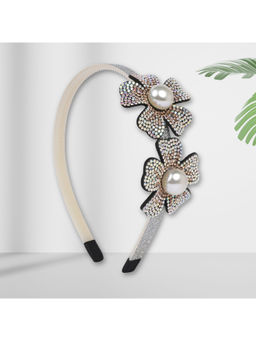 Asthetika Kids - Silver Crystal Studded Bow Hairband (3-12 Years)