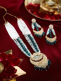 Zaveri Pearls - Multistrand Kundan Necklace and Earring Set