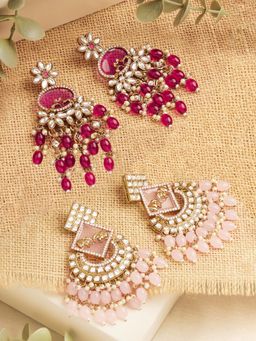 Zaveri Pearls - Horse and Elephant Inspired Dangler Earrings (Pack of 2)