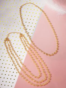 Zaveri Pearls - Gold Tone Dazzling Beads Festive Wear Necklaces (Pack of 2)