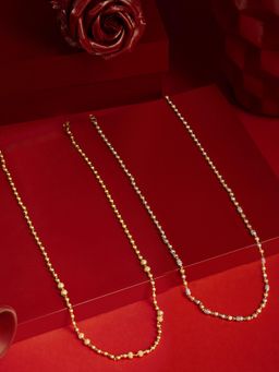 Zaveri Pearls - Gold Tone Sleek Fusion Contemporary Bling Chains (Pack of 2)