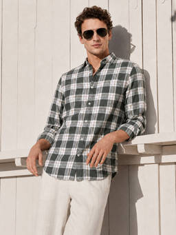 The Indian Garage Co - Multi-Color Cotton Collar Neck Slim Fit Checks Full Sleeves Shirt