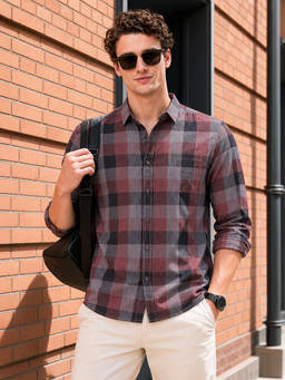 The Indian Garage Co - Multi-Color Cotton Collar Neck Slim Fit Checks Full Sleeves Shirt