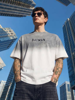 The Indian Garage Co - White Cotton Crew Neck Relaxed Fit Colorblock Half Sleeves T-Shirt