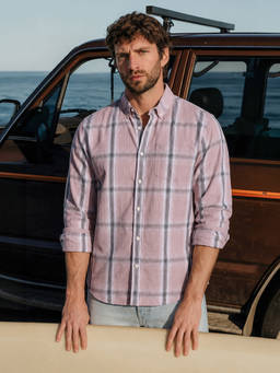 The Indian Garage Co - Pink Cotton Collar Neck Slim Fit Checks Full Sleeves Shirt