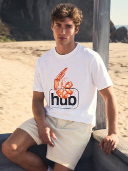 The Indian Garage Co - White Cotton Blend Crew Neck Relaxed Fit Printed Half Sleeves T-Shirt