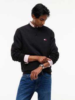 Tommy Hilfiger - Black Cotton Crew Neck Regular Fit Solid/Plain Full Sleeves Sweatshirt