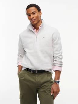 Tommy Hilfiger - Grey Cotton High Neck Regular Fit Solid/Plain Full Sleeves Sweatshirt