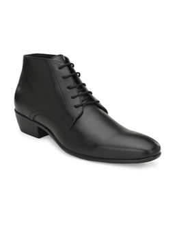 Delize - Solid Black Lace-up Derby Boots