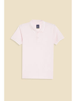 Allen Solly - Boys Pink Textured Polo Neck T-Shirt