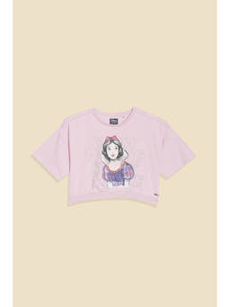 Allen Solly - Girls Light Pink Graphic Print Casual T-Shirt