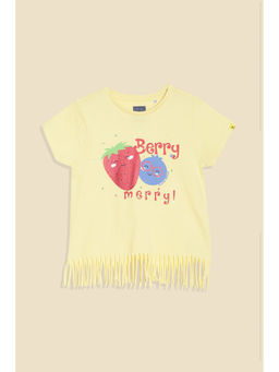 Allen Solly - Girls Yellow Graphic Print Casual T-Shirt
