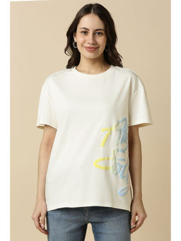 Allen Solly - Women White Graphic Print Casual T-Shirt