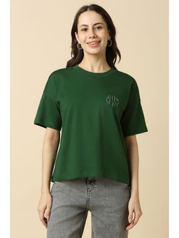 Allen Solly - Women Green Solid Casual T-Shirt