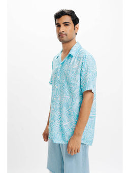 FREAKINS - Blue Geo Printed Shirt