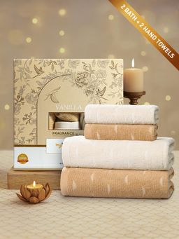 MYTRIDENT - Mystique Fragrance Towels - Beige (Pack of 4)