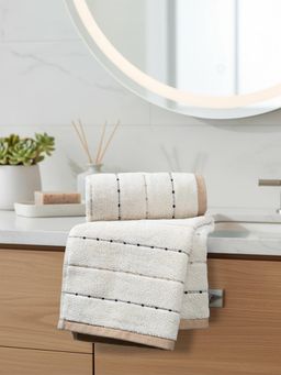 MYTRIDENT - Symphony Of Threads Super Soft, Absorbent, Orris Towels - Cream (Pack of 2)