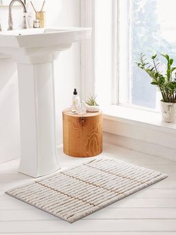 OBSESSIONS - Polyester Anti-Skid Stripes Bath Mat - Beige