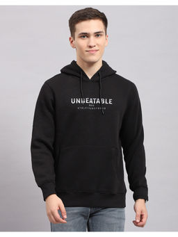 Monte Carlo - Men Printed Cotton Blend Black Hoodie