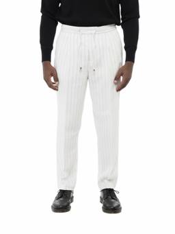 Brunello Cucinelli - White Regular Stripes Trouser (36)