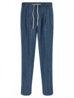 Brunello Cucinelli - Blue Relaxed Drawstring Trouser