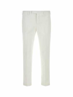 Pt Torino - White Flat Front Trouser
