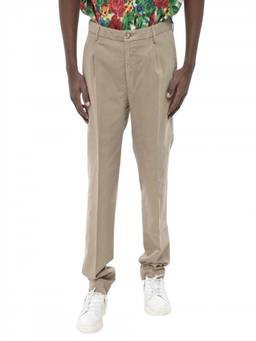 Incotex - Beige Pleated Solid Trouser (38)