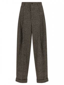 Dolce&Gabbana - Brown Prince Of Wales Wool Trouser