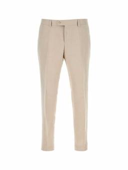 Boss - Beige Slim Fit Formal Trouser