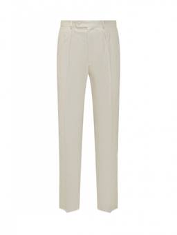 Gabriele Pasini - White Straight Flat Front Trouser (34)