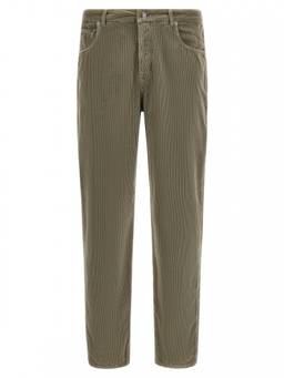 Brunello Cucinelli - Green Straight Flat Front Trouser