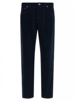 Brunello Cucinelli - Blue Straight Flat Front Trouser