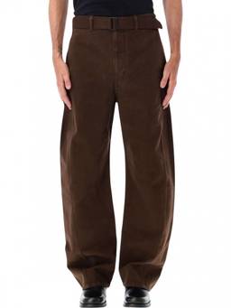 Lemaire - Brown Relaxed Flat Front Trouser