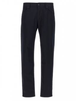 Boss - Dark Blue Straight Flat Front Trouser (33/32)