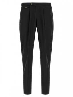 Pt Torino - Black Flat Front Trouser