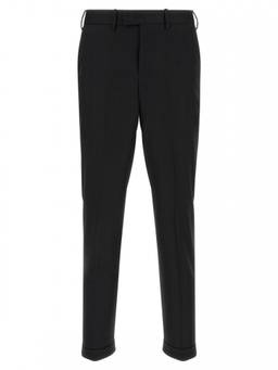 Pt Torino - Black Flat Front Trouser
