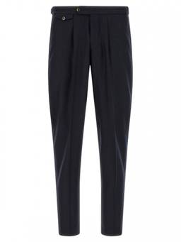 Pt Torino - Dark Navy Pleated Trouser