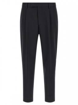 Zegna - Dark Blue Tapered Pleated Trouser