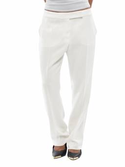 Max Mara - White Slim Flat Front Trouser