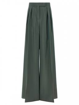 Max Mara - Dark Green Straight Pleated Trouser