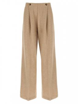 Max Mara - Beige Loose Flat Front Trouser